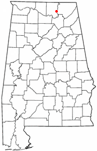 Location of Gurley, Alabama