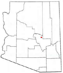 Location of Young, Arizona
