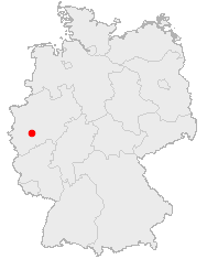 Map of Germany showing Leverkusen