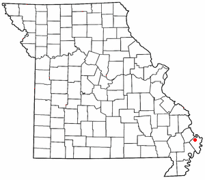 Location of Charleston, Missouri