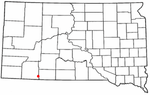 Location of Batesland, South Dakota