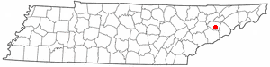 Location of Dandridge, Tennessee