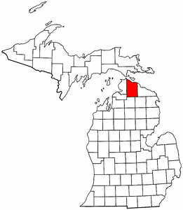 Image:Map of Michigan highlighting Cheboygan County.png