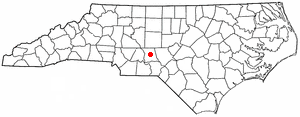 Location of Troy, North Carolina