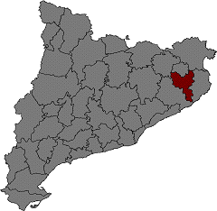 Map of Catalonia with Girons highlighted