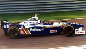Jacques Villeneuve driving for the  Formula One team at the 1996 