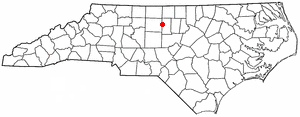 Location of Gibsonville, North Carolina
