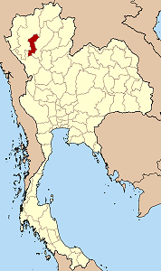 Map of Thailand highlighting Lamphun Province