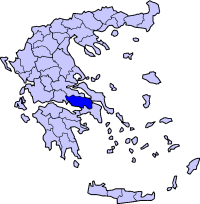 Map showing Viotia within Greece