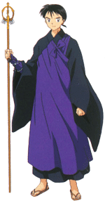  Miroku, shown with his staff