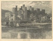 Conwy Castle - illustration from Cassell's History of England circa 1902