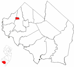 Shiloh highlighted in Cumberland County. Inset map: Cumberland County highlighted in the State of New Jersey.