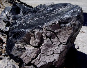 Crusted obsidian at Mono Craters