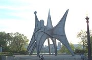 "Man," a "stabile" by Alexander Calder; Terre des Hommes (Expo 67 fairground), le Sainte-Hlne, Montreal