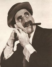 Groucho Marx poses for an NBC promotional photograph