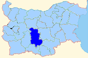 Plovdiv region shown within Bulgaria