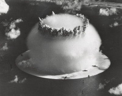 A 21 kiloton underwater nuclear weapons effects test, known as Operation Crossroads (Event Baker), conducted at Bikini Atoll (1946).