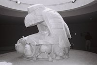 Bill Reid's  sculpture The Raven and The New Men, showing part of a Haida creation myth.  The Raven represents the  figure common to many mythologies.  The work is in the  Museum of Anthropology, Vancouver.