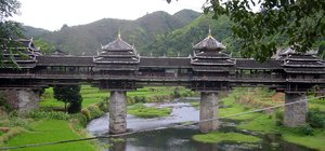 Dong Minority Bridge, Chenyang, Guizhou, China. (2004-08-16)