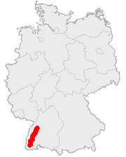 A  of , showing the Black Forest in .