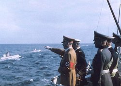 Admiral Horthy inspecting the German fleet with Adolf Hitler
