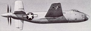 XB-42 in flight