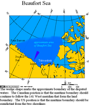 Approximate area of the Beaufort Sea, and the disputed waters