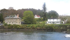 Kerikeri, Bay of Islands. The Stone Store is to the left of the picture.