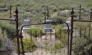 Grave markers in Bodie cemetery