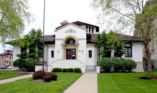 A Carnegie library, opened in 1913 in Cincinnati, Ohio, USA, designed in Spanish Colonial style