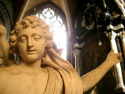 An angel statue in a church in Belgium