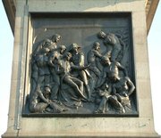 North side of the plinth, depicting the Death of Nelson, by J. E. Carew