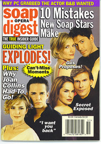 A 2002  cover, featuring popular tortured couples Gus and Harley (Ricky Paull Goldin and Beth Ehlers), Olivia and Phillip (Crystal Chappell and Grant Aleksander), and Danny and Michelle (Paul Anthony Stewart and Nancy St. Alban). Today, none of the couples are together.