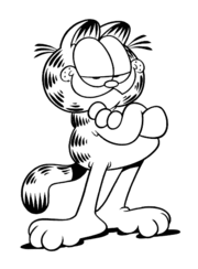The character design sketch of Garfield.