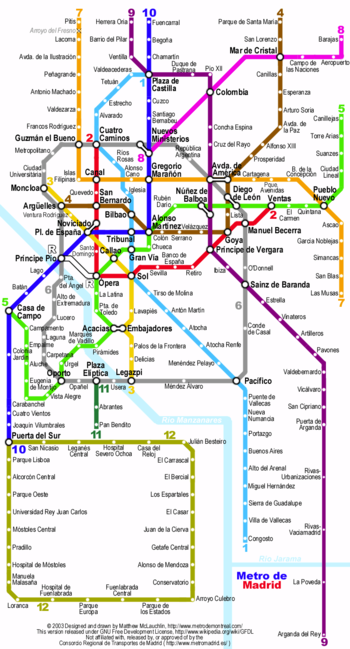 Madrid metro map