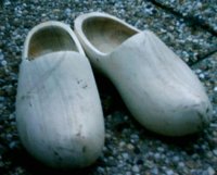 Plain willow-wood clogs, in use every day