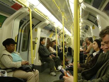 Inside a Northern Line carriage