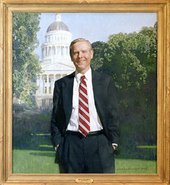 Wilson's official portrait hangs in the California State Capitol