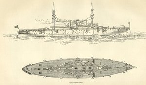 Engraving of the USS New York, 1891