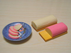 Red and white kamaboko