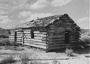 Ebenezer Bryce and his family lived in Bryce Canyon, in this cabin, here photographed circa .