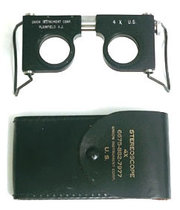 Stereoscope and case - during WWII this tool was used by Allied photo interpreters to analyze images shot from aerial photo reconnaissance platforms.