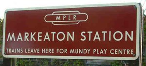 The platform sign at Markeaton Park Light Railway Station