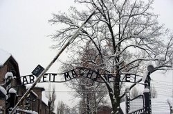 Auschwitz - Work set Free sign entrance 