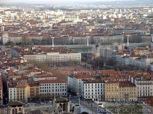 Central Lyon from the Fourvire hill