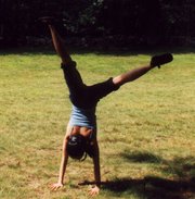 Person performing a cartwheel