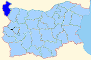 Vidin province shown within Bulgaria