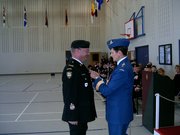 Military medal presented on parade. (Canada)