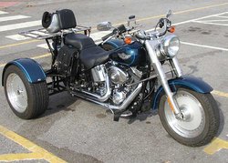 Harley-Davidson, customized into a trike