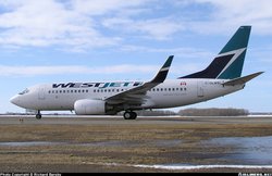 WestJet Boeing 737 departing from Edmonton (Alberta, Canada) in March 2004